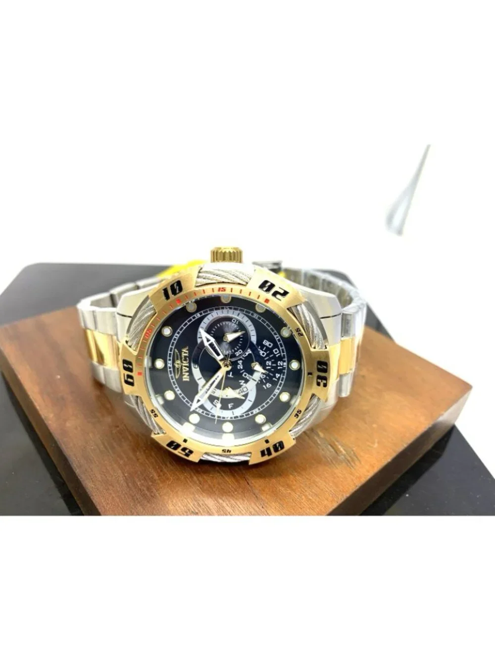 Invicta Men's Watch 45753 Speedway Quartz Chronograph Black Dial Two Tone 50mm